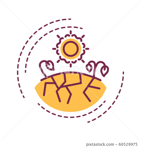 Drought color line icon. A continuous period of 60529975