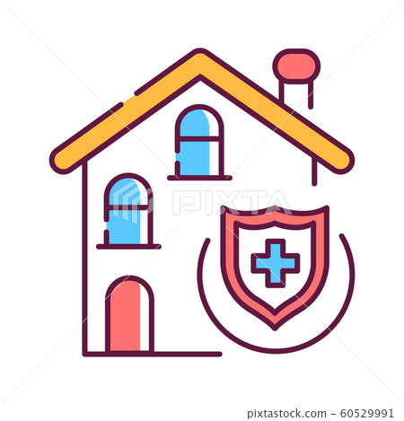 Bed rest color line icon. A medical treatment in Bed rest color line icon. A medical treatment in 60529991
