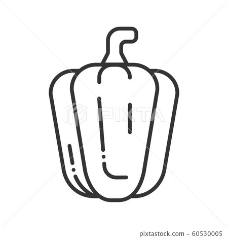 Bulgarian pepper black line icon. Natural Bulgarian pepper black line icon. Natural 60530005