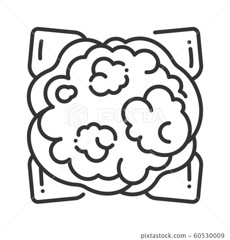 Cauliflower line black icon. Cabbage sign. Cauliflower line black icon. Cabbage sign. 60530009
