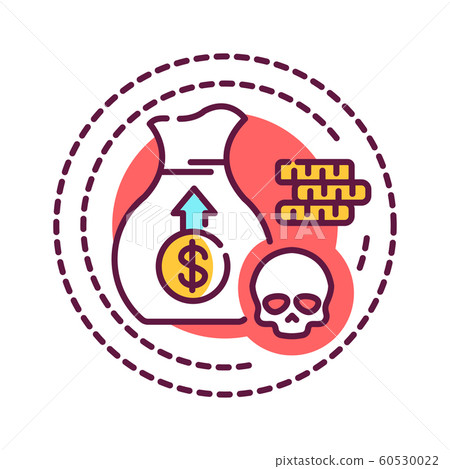 Money addiction color line icon. Physical or Money addiction color line icon. Physical or 60530022