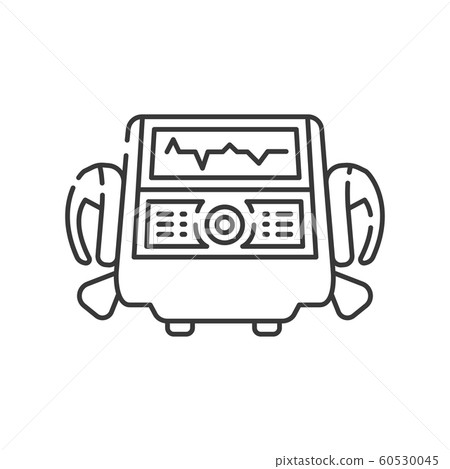 Defibrillator line black icon. Electropulse 60530045