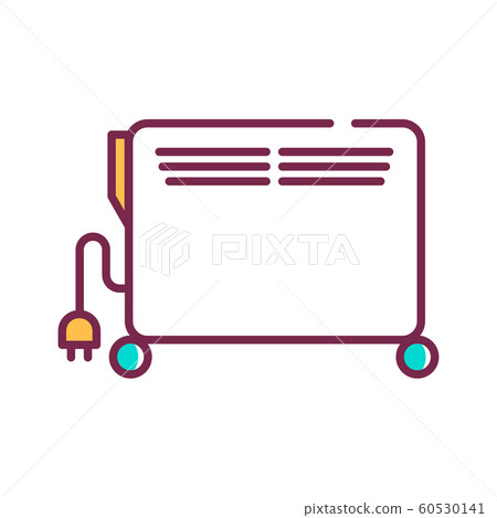 Heater color line icon. Heats the room, can be - Stock Illustration ...