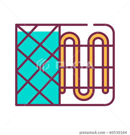 Heater color line icon. Device for supplying heat, 60530164