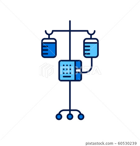 Medical dropper in hospital line color icon. 60530239