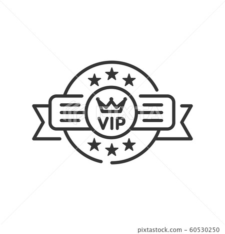 Vip emblem line black icon. Exclusive membership. Vip emblem line black icon. Exclusive membership. 60530250