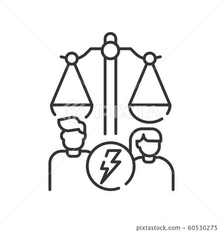 Divorse line black icon. Judiciary concept. Family Divorse line black icon. Judiciary concept. Family 60530275