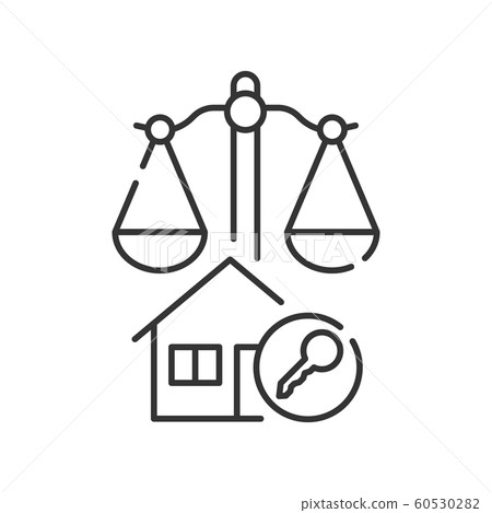 Arbitration court line black icon. Business 60530282