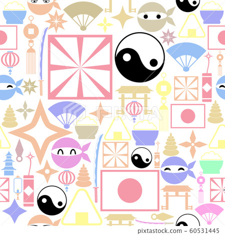 ninja seamless pattern background icon. - Stock Illustration [60531445 ...