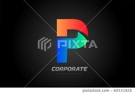 blue orange letter P alphabet logo design icon for blue orange letter P alphabet logo design icon for 60531928