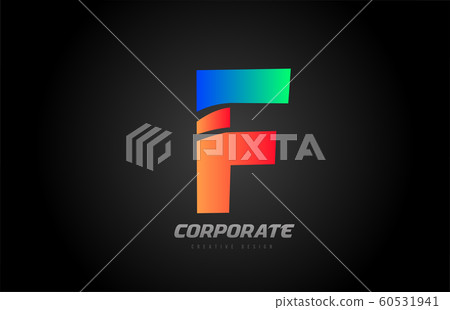 blue orange letter F alphabet logo design icon for - Stock Illustration ...