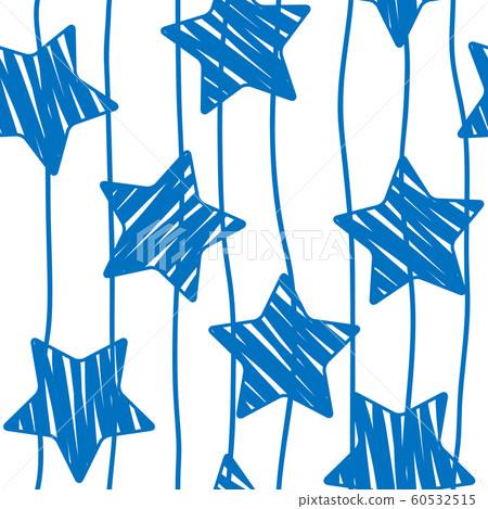 A seamless vector background made of horizontal stripes and stars . Lines drawn by hand. Infinite pattern 60532515