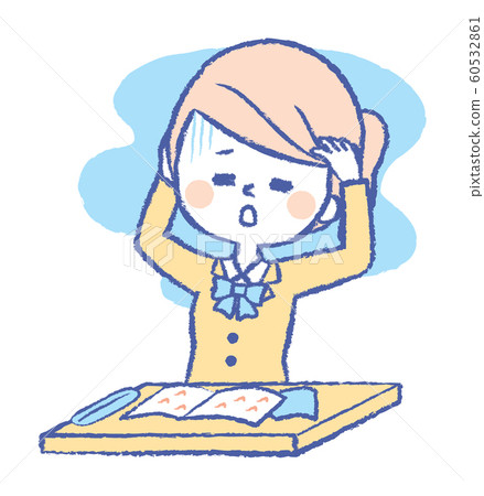 學生高中生初中女孩高中生困擾擔心擔心圖 學生高中生初中女孩高中生困擾擔心擔心圖 60532861