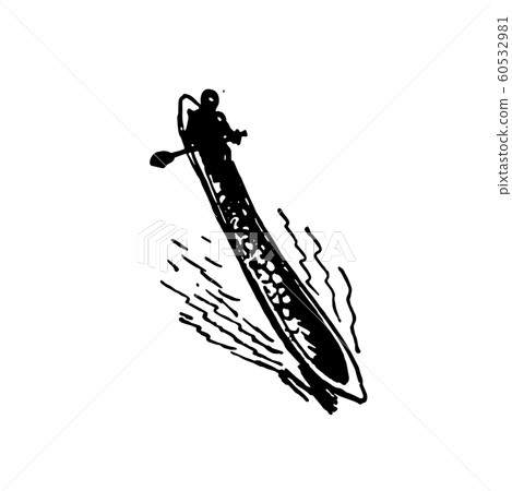 Hand drawn sketch of native African weapon black on white background 60532981
