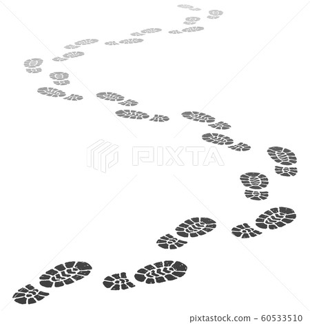 Walking away footsteps. Outgoing footprint... - Stock Illustration ...