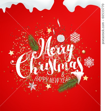 Merry Christmas and Happy New year greeting card Merry Christmas and Happy New year greeting card 60533770