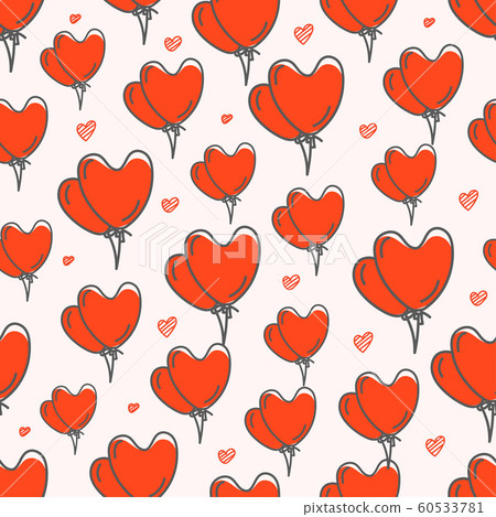Valentines Day seamless vector pattern with red - Stock Illustration ...
