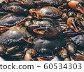 The top view of the crab on the seafood tray 60534303
