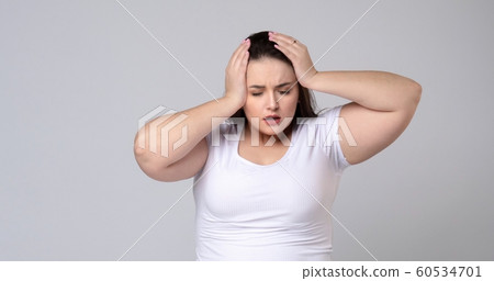 Plus Size Model With Headache Plus Size Model With Headache 60534701