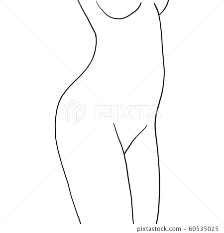 Line sketch of a nude woman photo photo