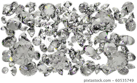 Group Brilliant Diamonds in Whtie Space with Bokeh 60535749