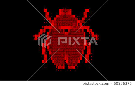 Abstract Red Background with Binary Code Numbers. Data Breach, Malware, Cyber Attack, Hacked 60536375