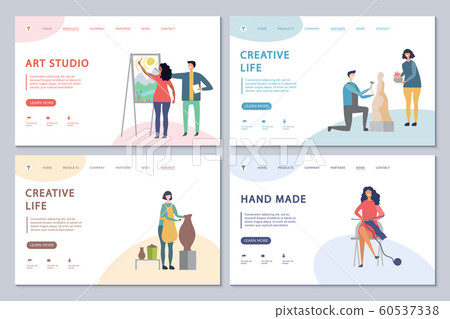 Creative life landing page set vector template Creative life landing page set vector template 60537338