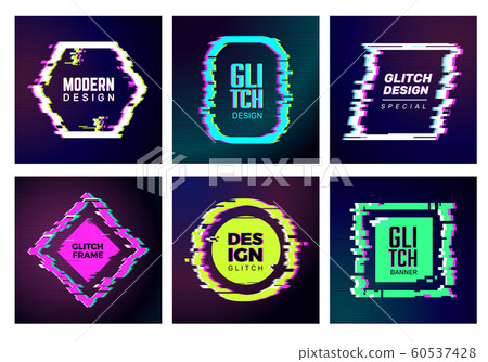 Glitch cards. Abstract distorshion frames damaged square glitched shapes geometric trendy vector forms identity templates Glitch cards. Abstract distorshion frames damaged square glitched shapes geometric trendy vector forms identity templates 60537428
