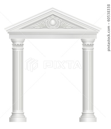 Antique arch. Colonnade palace entrance architectural baroque style vector realistic pictures 60538338