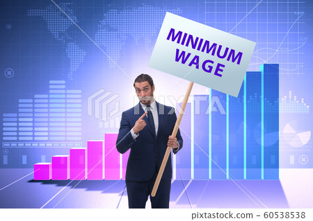 Concept of minimum wage with businessman 60538538