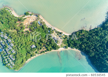 Drone aerial view shot of Tropical sea  60538545