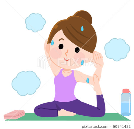 熱瑜伽鴿子姿勢女性插畫 熱瑜伽鴿子姿勢女性插畫 60541421