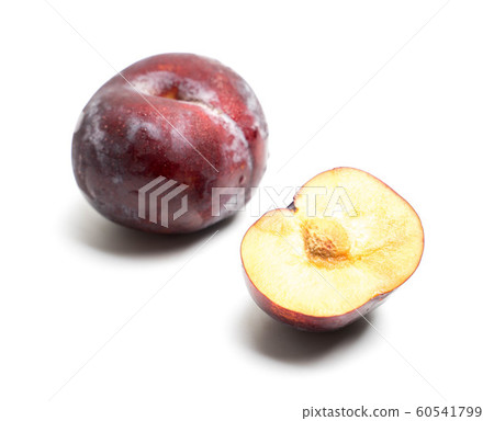 red plum fruit isolated on white red plum fruit isolated on white 60541799