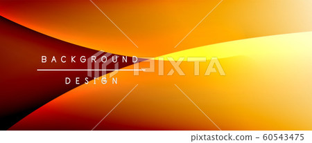 Wave liquid style lines with shadows and light on gradient background. Trendy simple fluid color gradient abstract background with dynamic straight shadow line effect 60543475