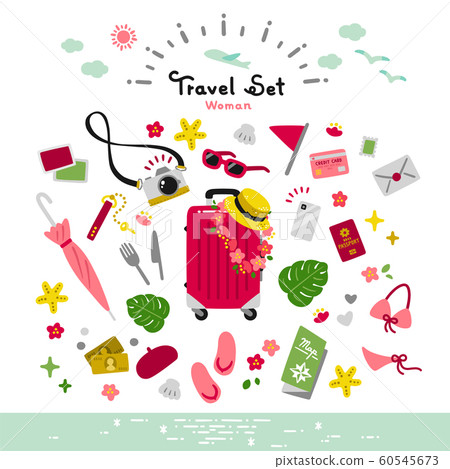 旅行套裝矢量簡單暑假 旅行套裝矢量簡單暑假 60545673