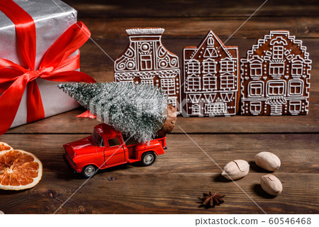 Christmas holiday table with delicious truffle cake Christmas holiday table with delicious truffle cake 60546468