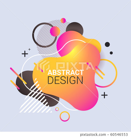 modern graphic element dynamical colored form gradient abstract banner flowing liquid shape fluid color badge vector illustration 60546553