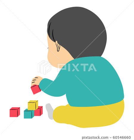 男孩獨自一人玩積木 60546660