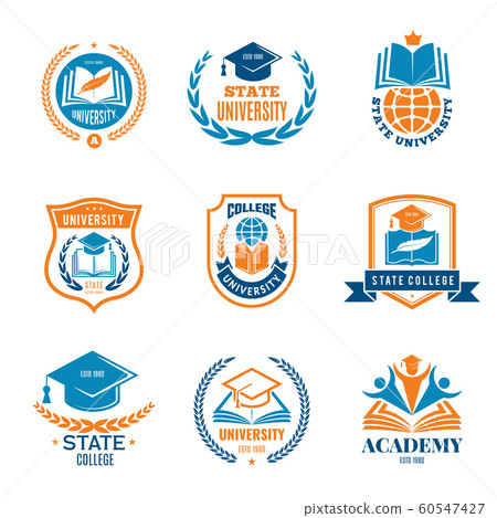 University badges. School business identity quality emblem college vector logo 60547427
