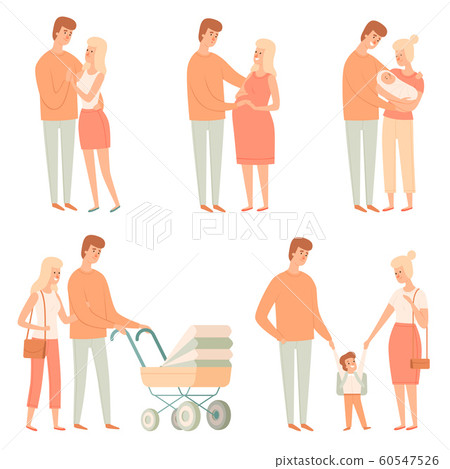 Family relation. Happy people kids other father students baby big family vector cartoon pictures Family relation. Happy people kids other father students baby big family vector cartoon pictures 60547526