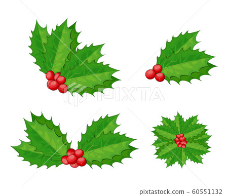 Christmas holly berry vector set for xmas - Stock Illustration ...
