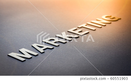Word marketing written with white solid letters Word marketing written with white solid letters 60551903
