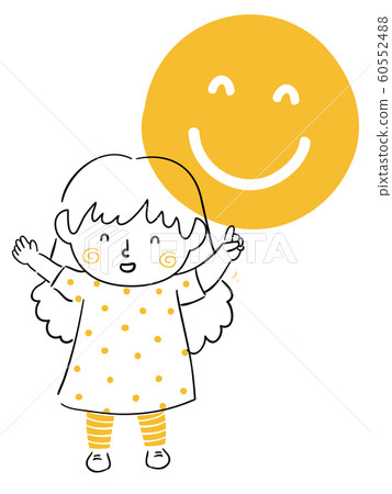 Kid Girl Remind Smile Illustration Stock Illustration