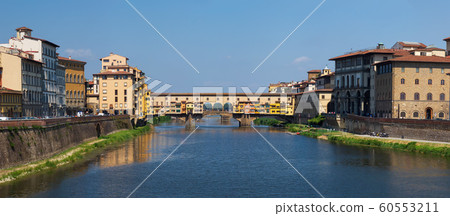 Ponte Vecchio bridge over Arno river in Florence, 60553211