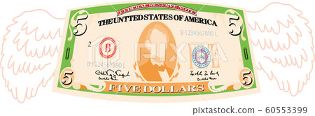錢美元五美元鈔票美國 錢美元五美元鈔票美國 60553399