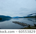 A fjord view and Jetty with a blue sky at Slidrefjord 60553829