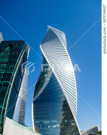 Skyscrapers in Moscow under clear sky 60554607