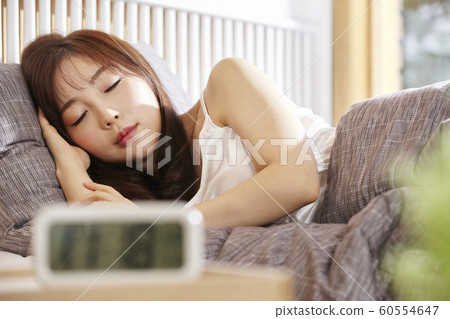 Young woman, morning, sleep, weather, bed, bedroom, room, house, housing Young woman, morning, sleep, weather, bed, bedroom, room, house, housing 60554647