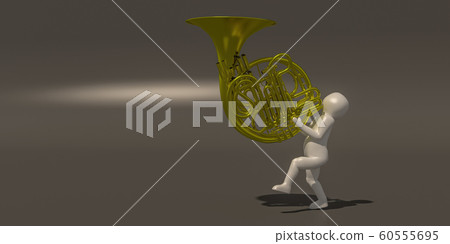 3d illustrator group of career symbols on a gray 60555695