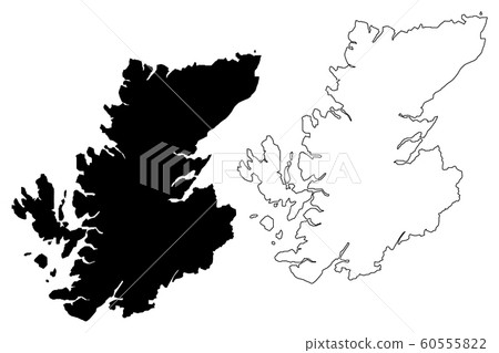 Highland (council area) map vector.... 60555822